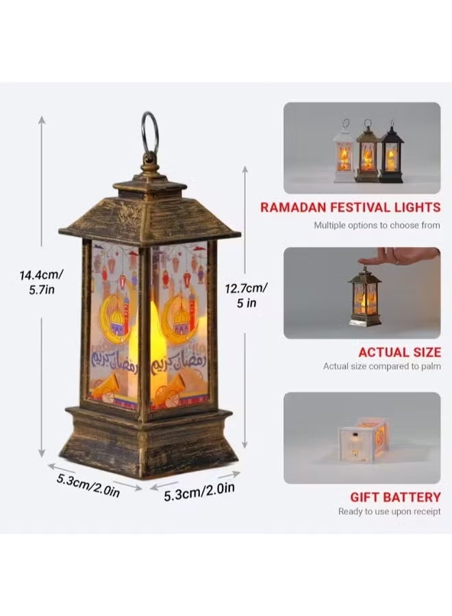 فانوسان رمضانيان بألوان عشوائية، يعملان بالبطارية، ويشملان 3 بطاريات زر. - Image 2